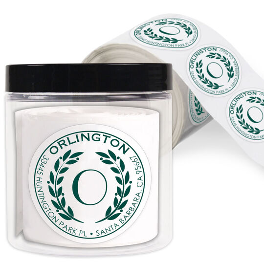 Orlington Round Address Labels in a Jar